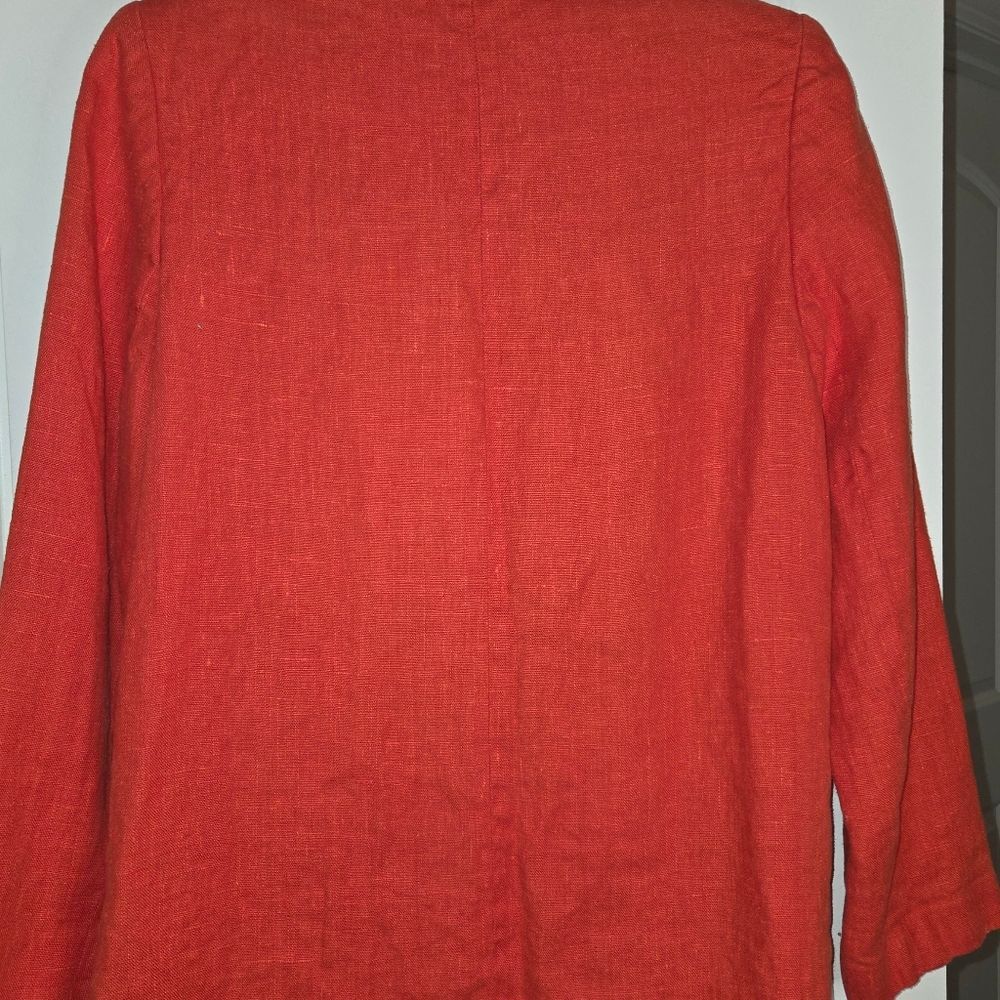 Vintage Orange Linen Harve Bernard Blazer Jacket - Picture 7 of 9